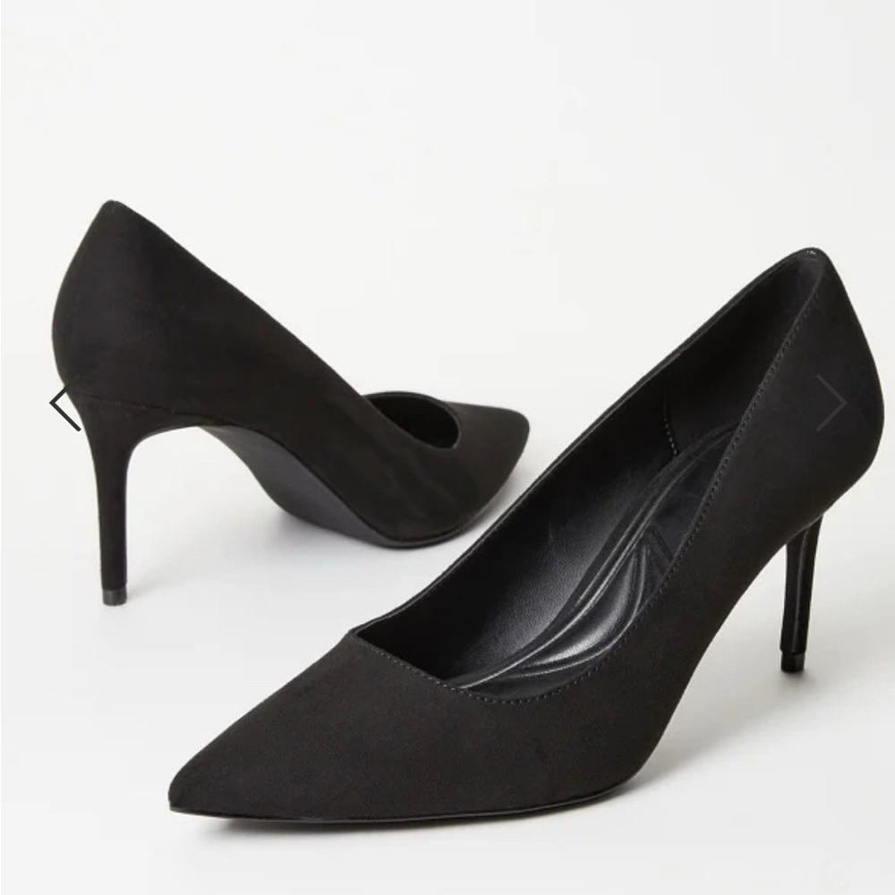 NEW JUST FAB FAUX SUEDE PUMPS SIZE 6.5 Elegant Black Women's Pumps